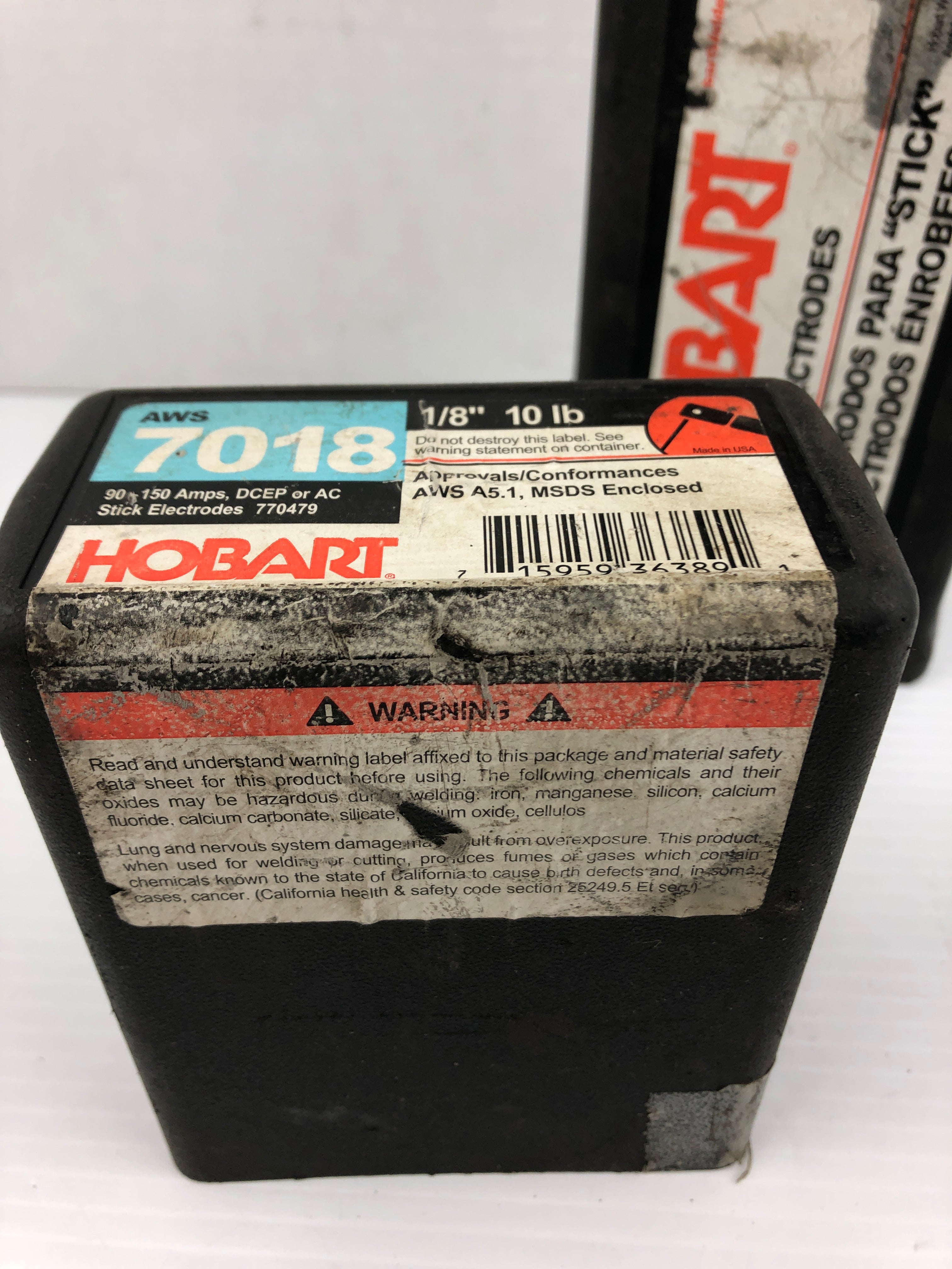 Hobart AWS 7018 Electrodes 1/8" 10 Lb. - Lot of 45 Sticks