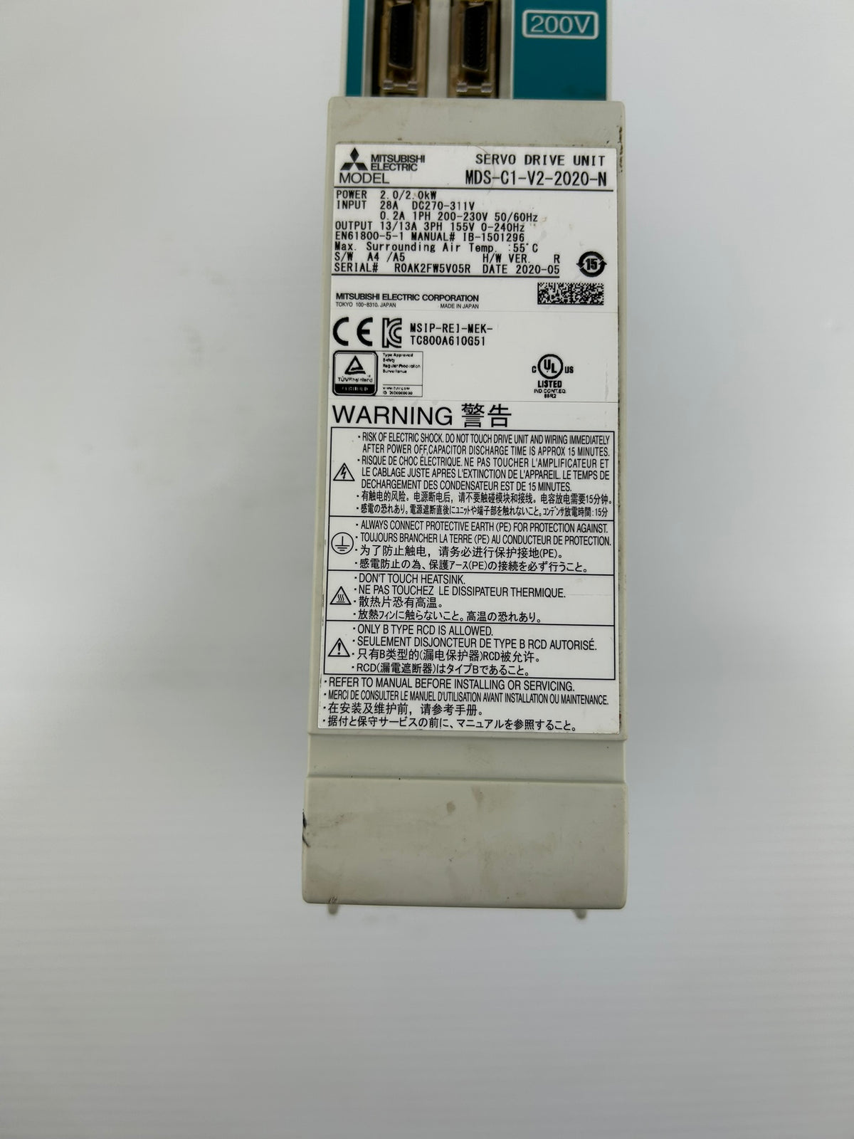 Mitsubishi MDS-C1-V2-2020-N Servo Drive Unit 2.0kW 155V 3PH CNC MDS-C1