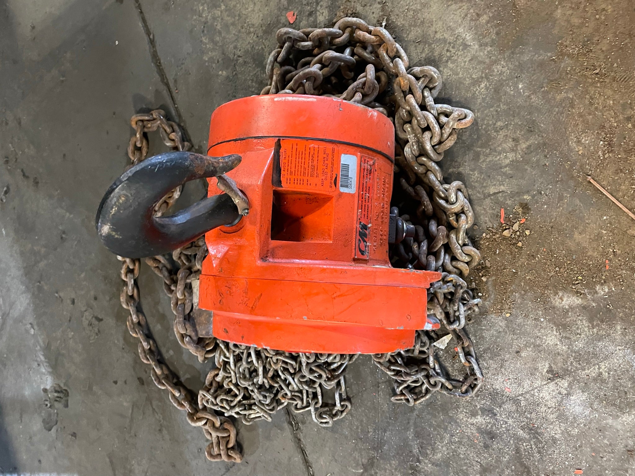 CM Cyclone 2 Ton Manual Chain Fall Hoist with Load Limiter S5904TB