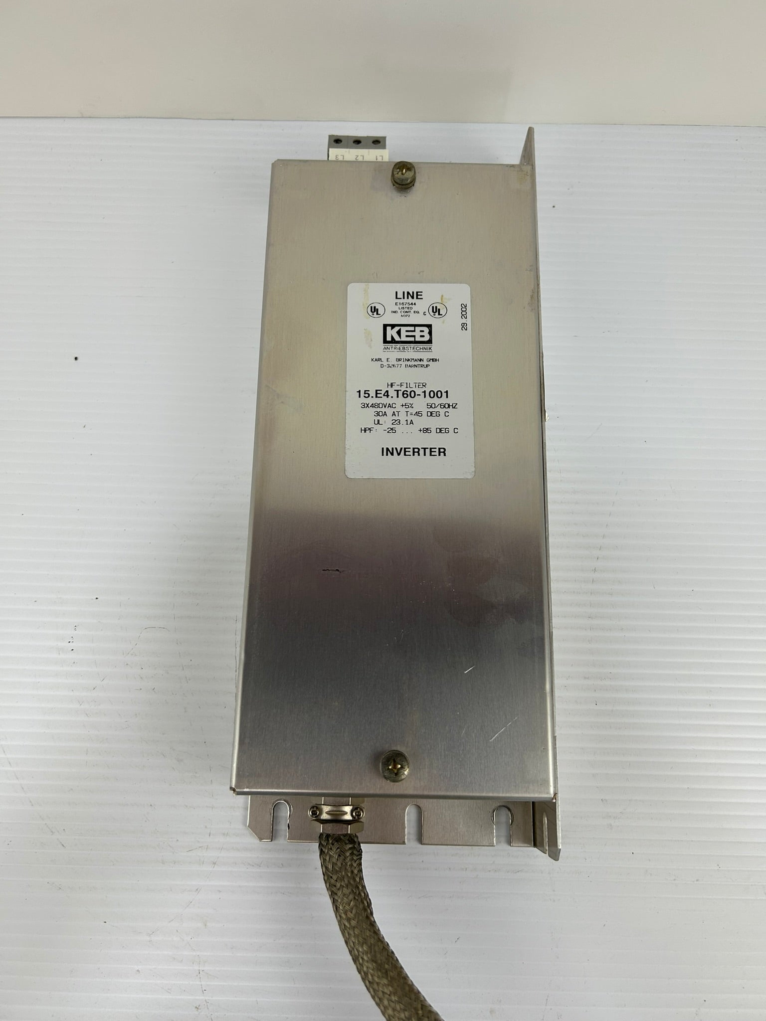 KEB 15.E4.T60-1001 HF Filter 480V 30A 3 Phase Inverter Line