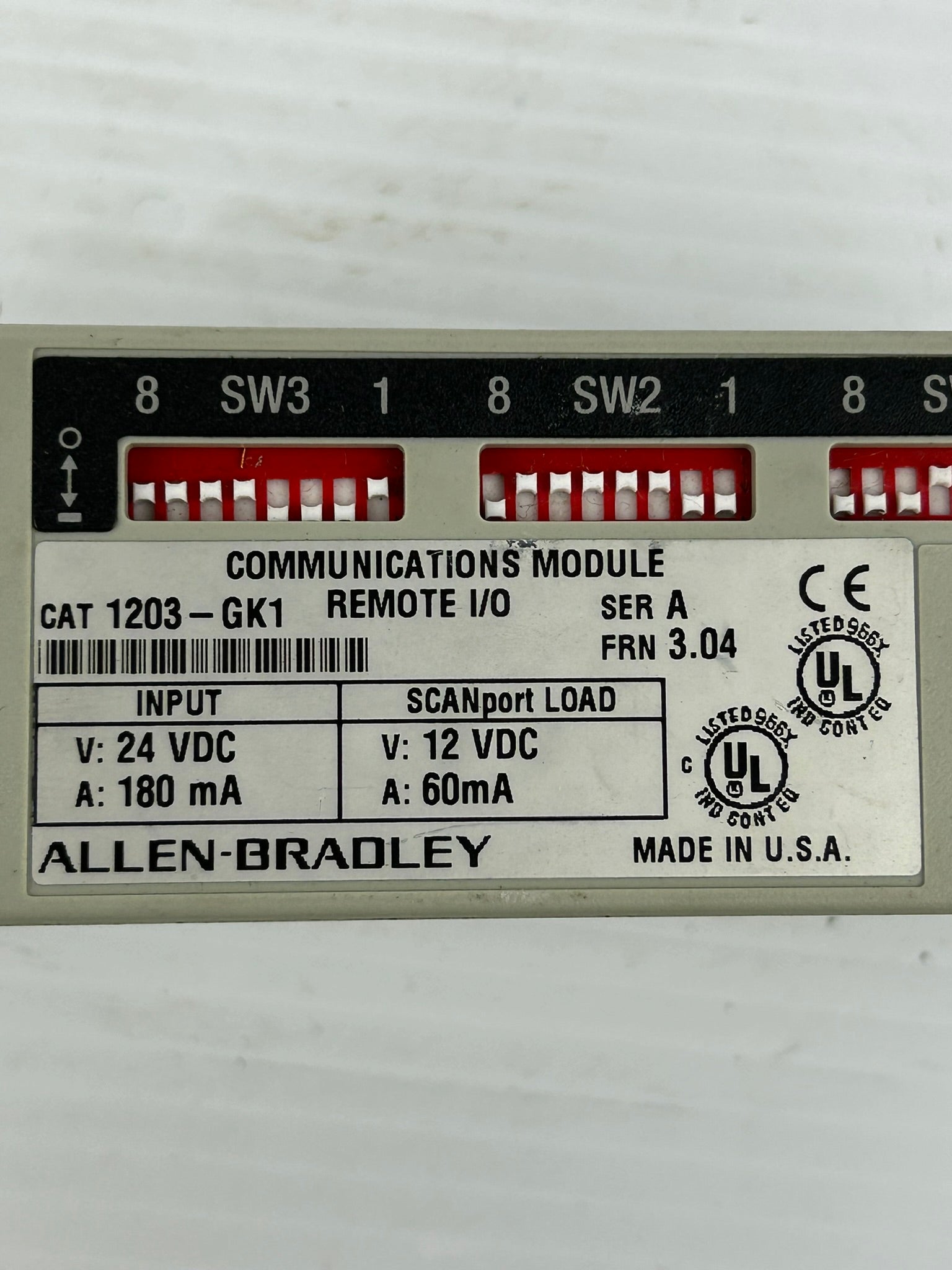 Allen-Bradley 1203-GK1 Communication Module Remote I/O Series A FRN 3.04 24VDC