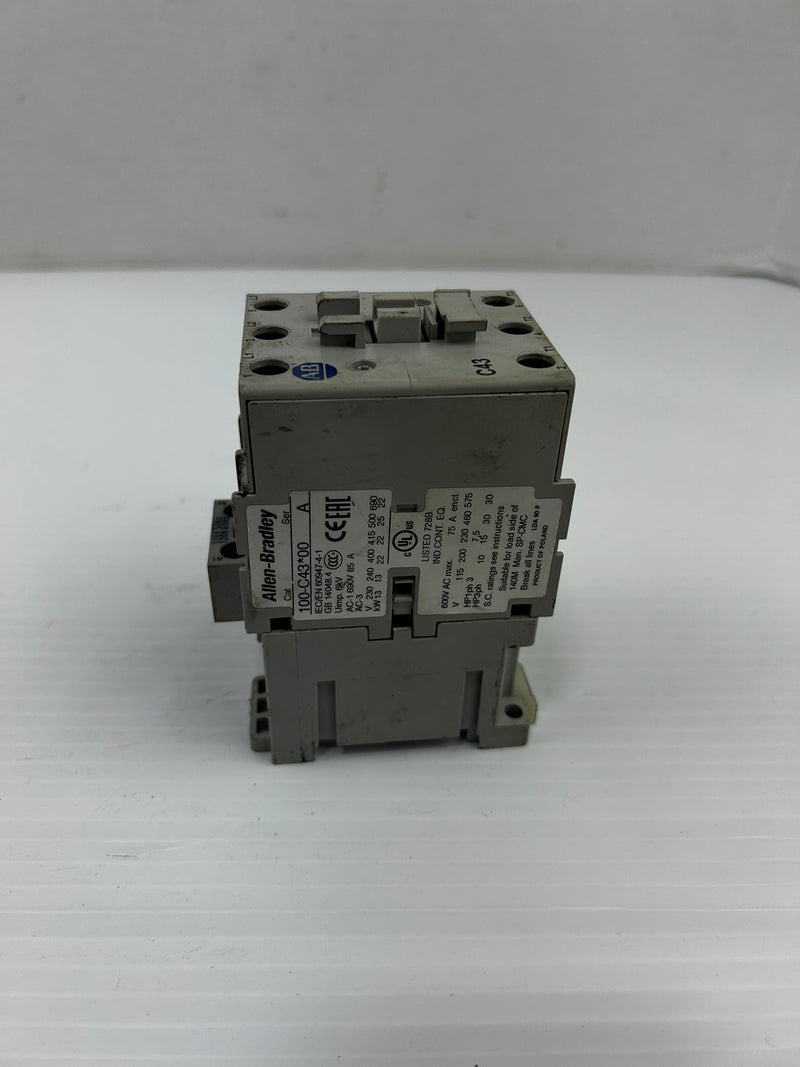 Allen-Bradley 100-C43*00 Ser A Contactor with 100-S Contact Block