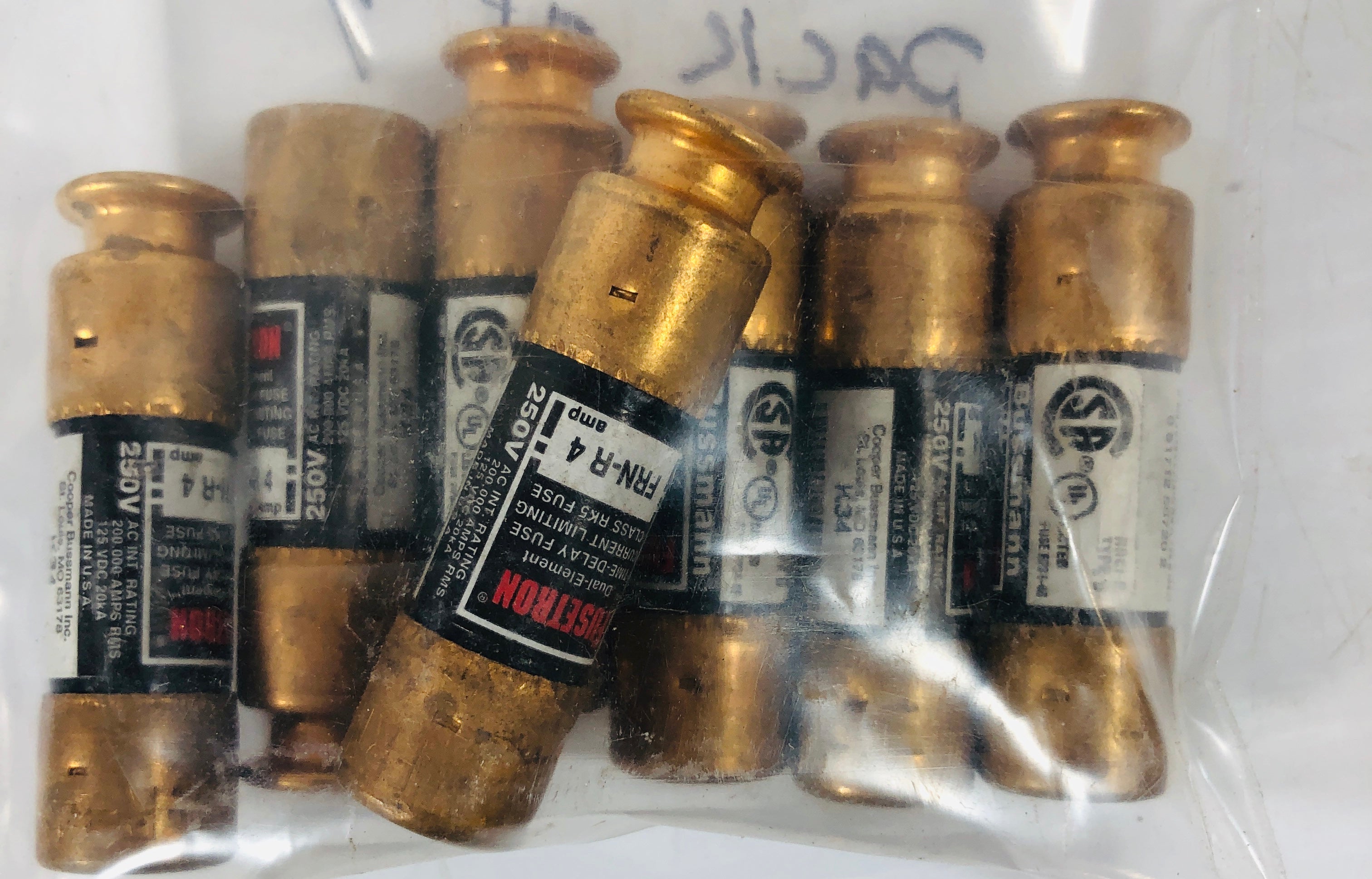 Bussman Fusetron FRN-R-4 Fuse 250 Volts -Lot of 7