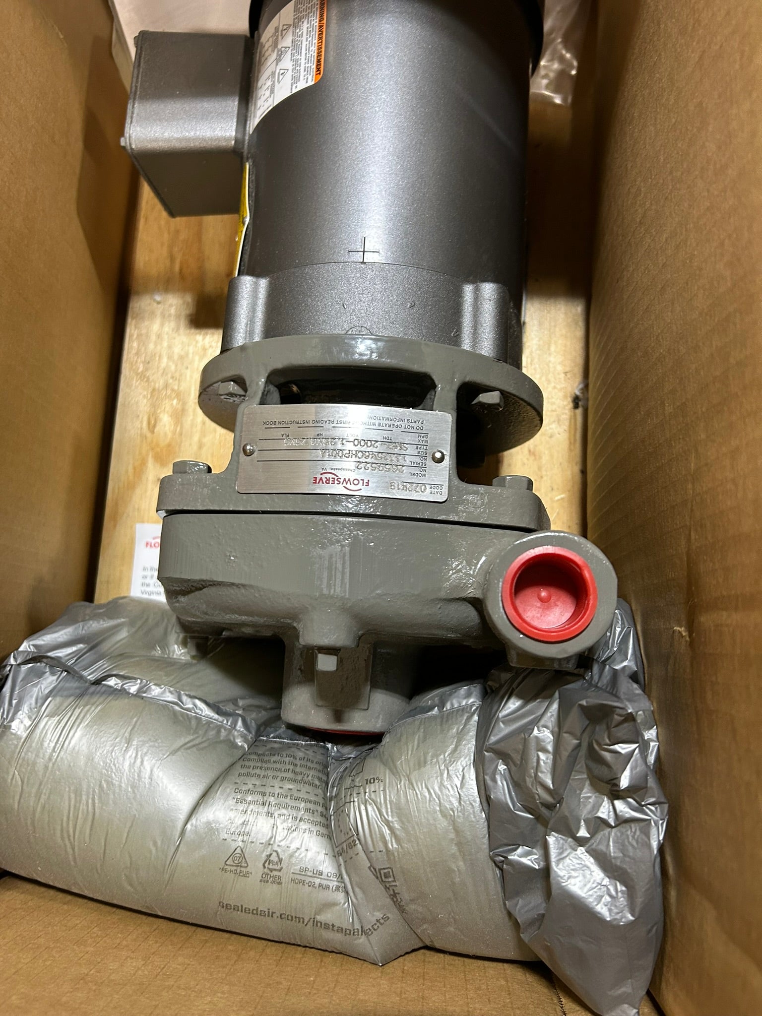 Flowserve SMP-2000-1.25X0.75X5 Centrifugal Pump w/ Baldor Reliance CM3541 Motor