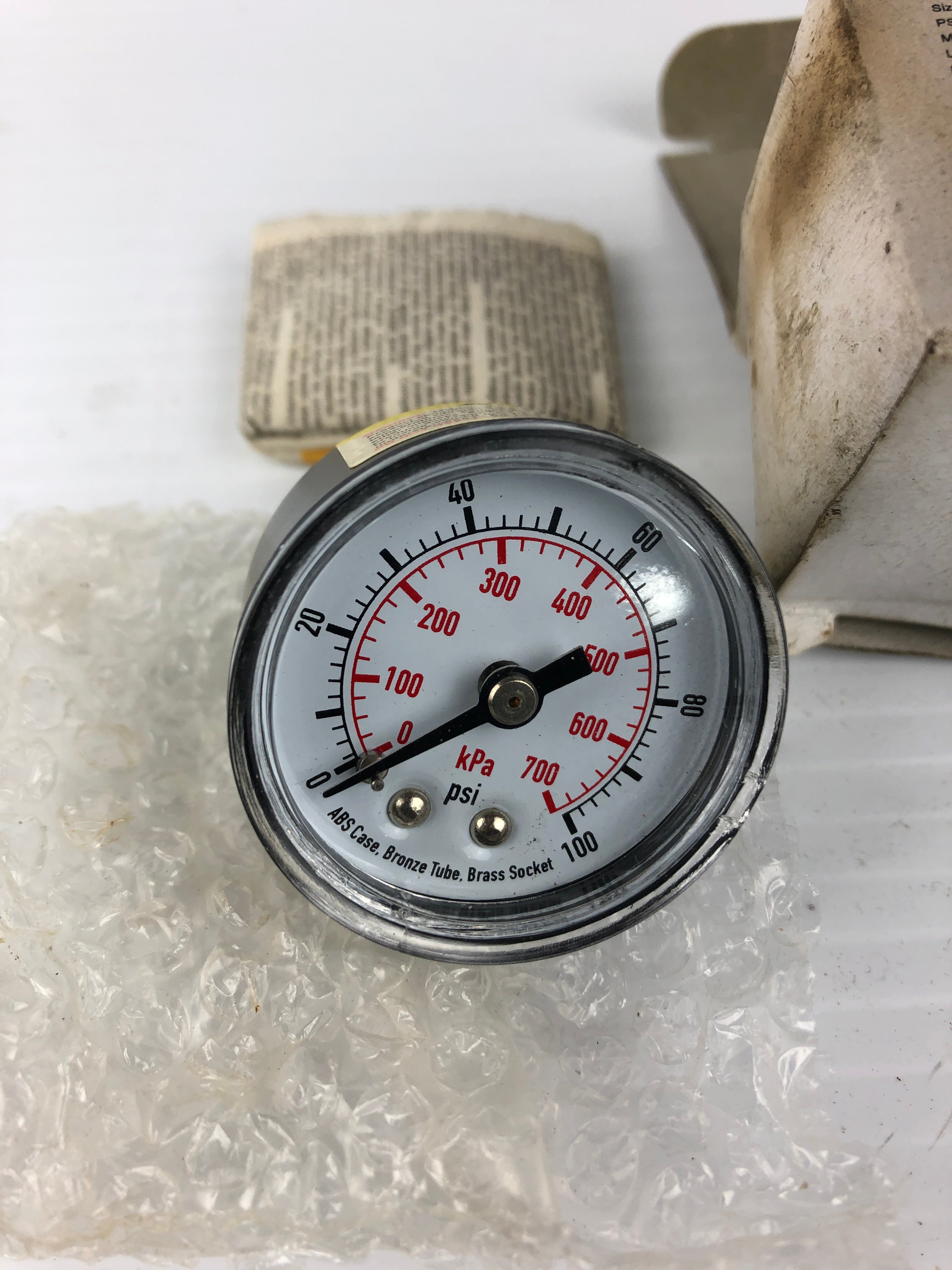 Pressure Gauge 4FLZ7 1-1/2" 0-100 PSI 4FLZ7A