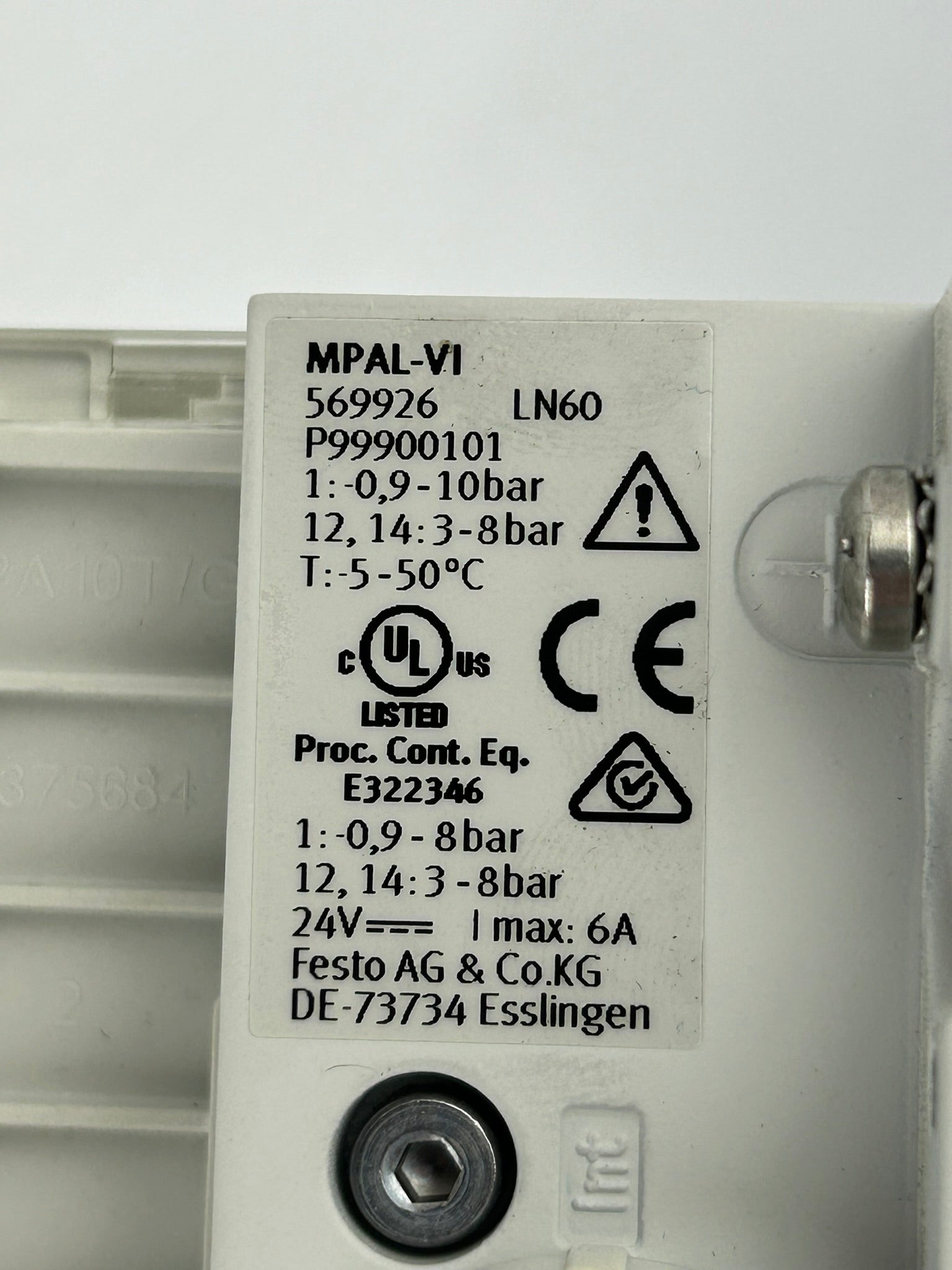 Festo CPX-FB36 Valve Assembly 533342 CPX-GE-EV-S VMPAL-EPL-CPX