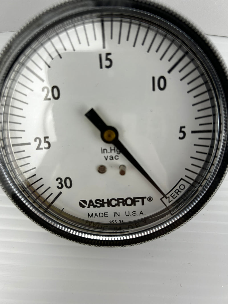 Ashcroft 355-35 Air Pressure Gauge 0-30in. Hg VAC