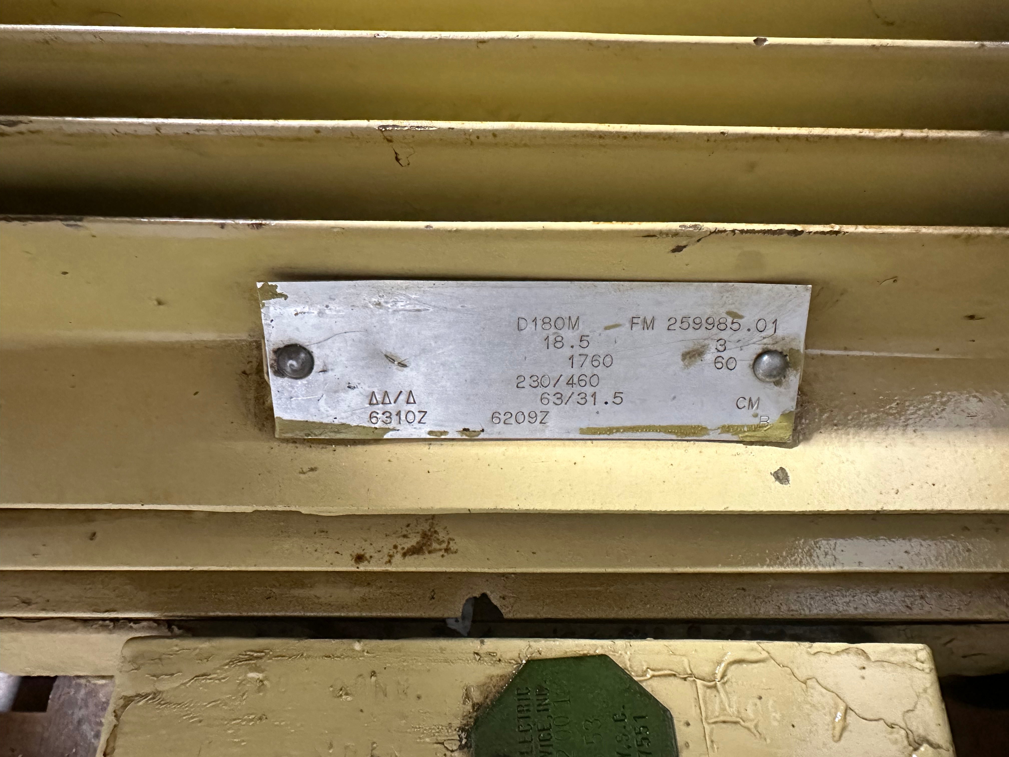 D180M Motor FM 259985.01 18.5 HP 1760 RPM 3PH