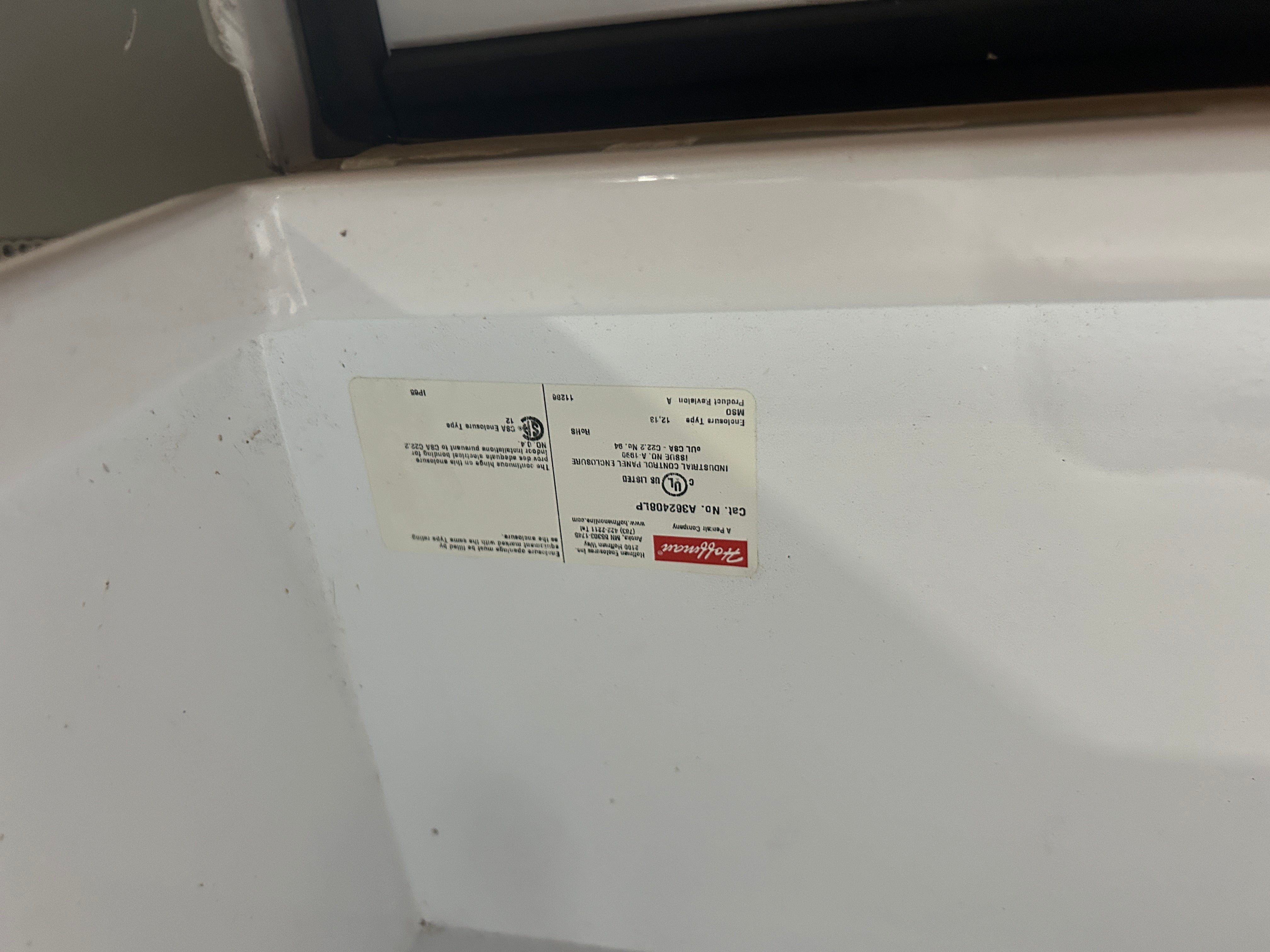 Hoffman A362408LP Electrical Enclosure Rev A Type 12, 13 A-1990