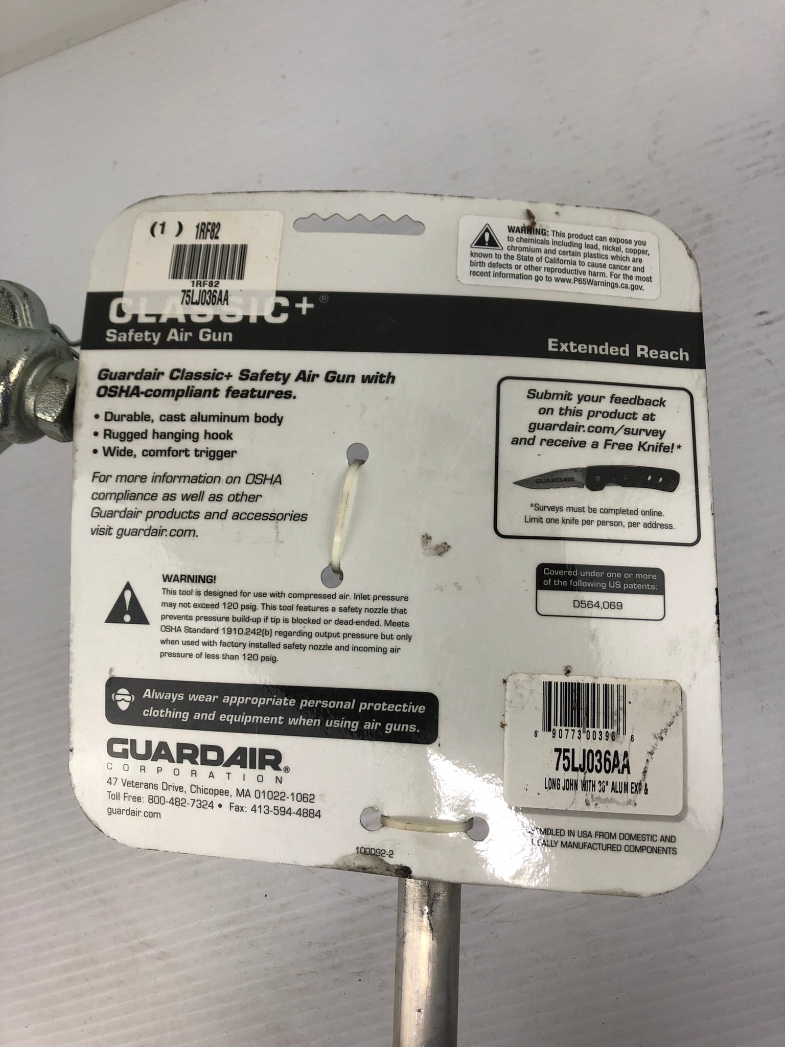 Guardair 1RF82 Classic+ Safety Air Gun 75LJ036AA