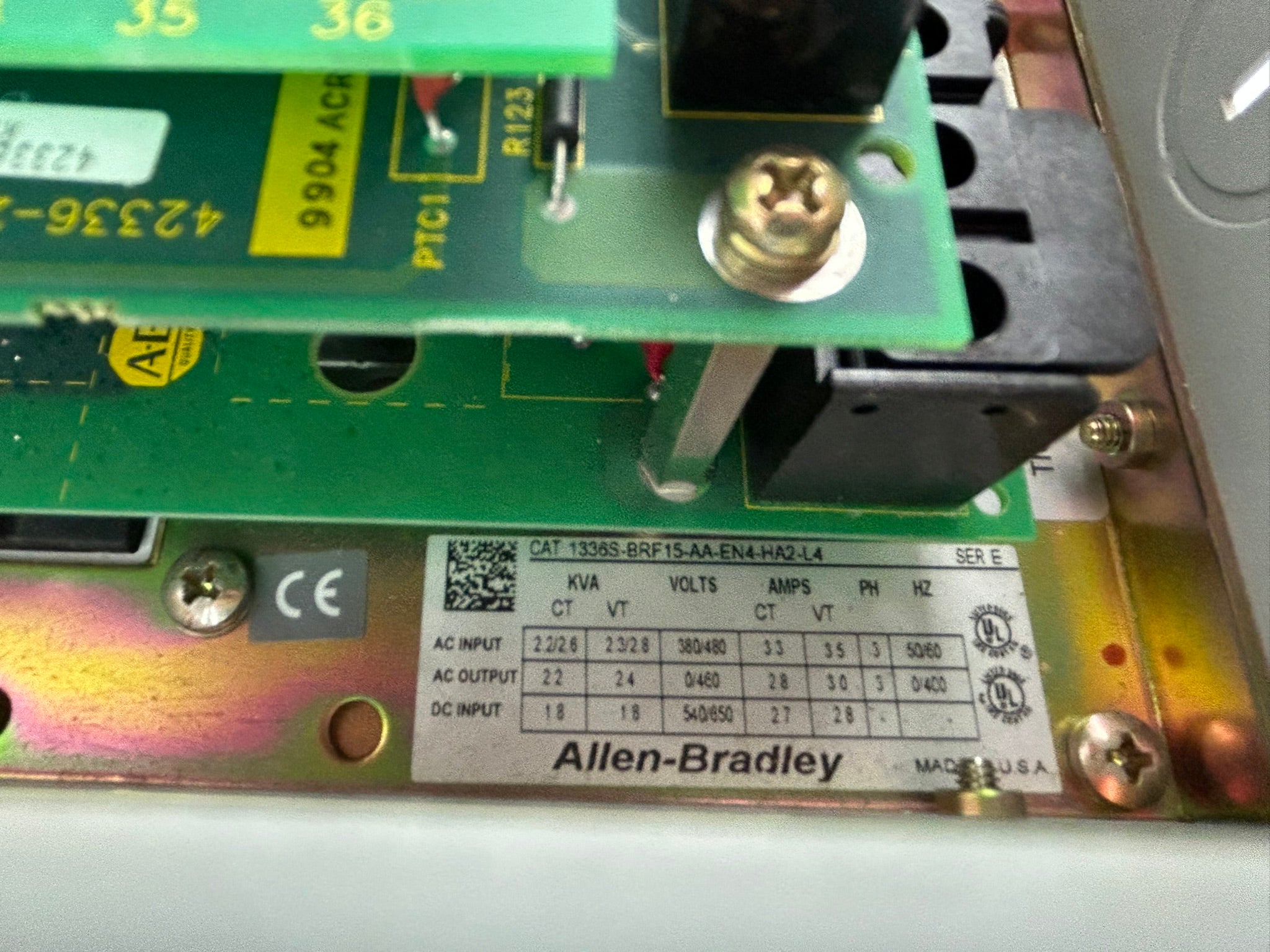 Allen-Bradley 1336S-BRF15-AA-EN4-HA2-L4 Sensorless Vector Drive 1336 Plus Ser E
