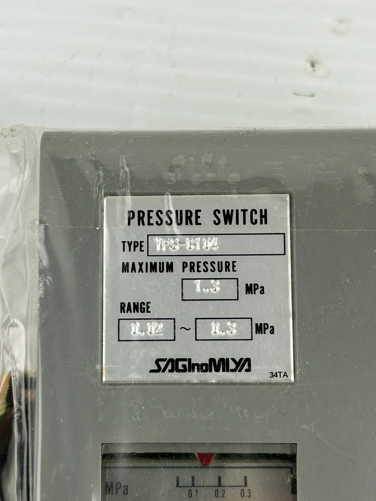 Saginomiya YPS-C104 Pressure Switch 0.02–0.3 MPa Industrial Pressure Control