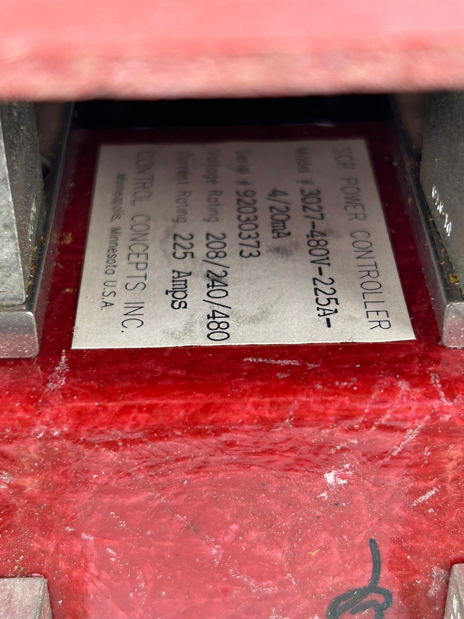 Control Concepts 3027 SCR Power Controller 3027-480V-225A-4/20mA