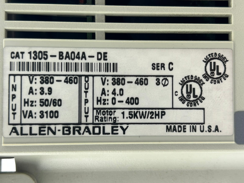 Allen Bradley 1305-BA04A-DE Variable Frequency Drive Series C - No Terminal