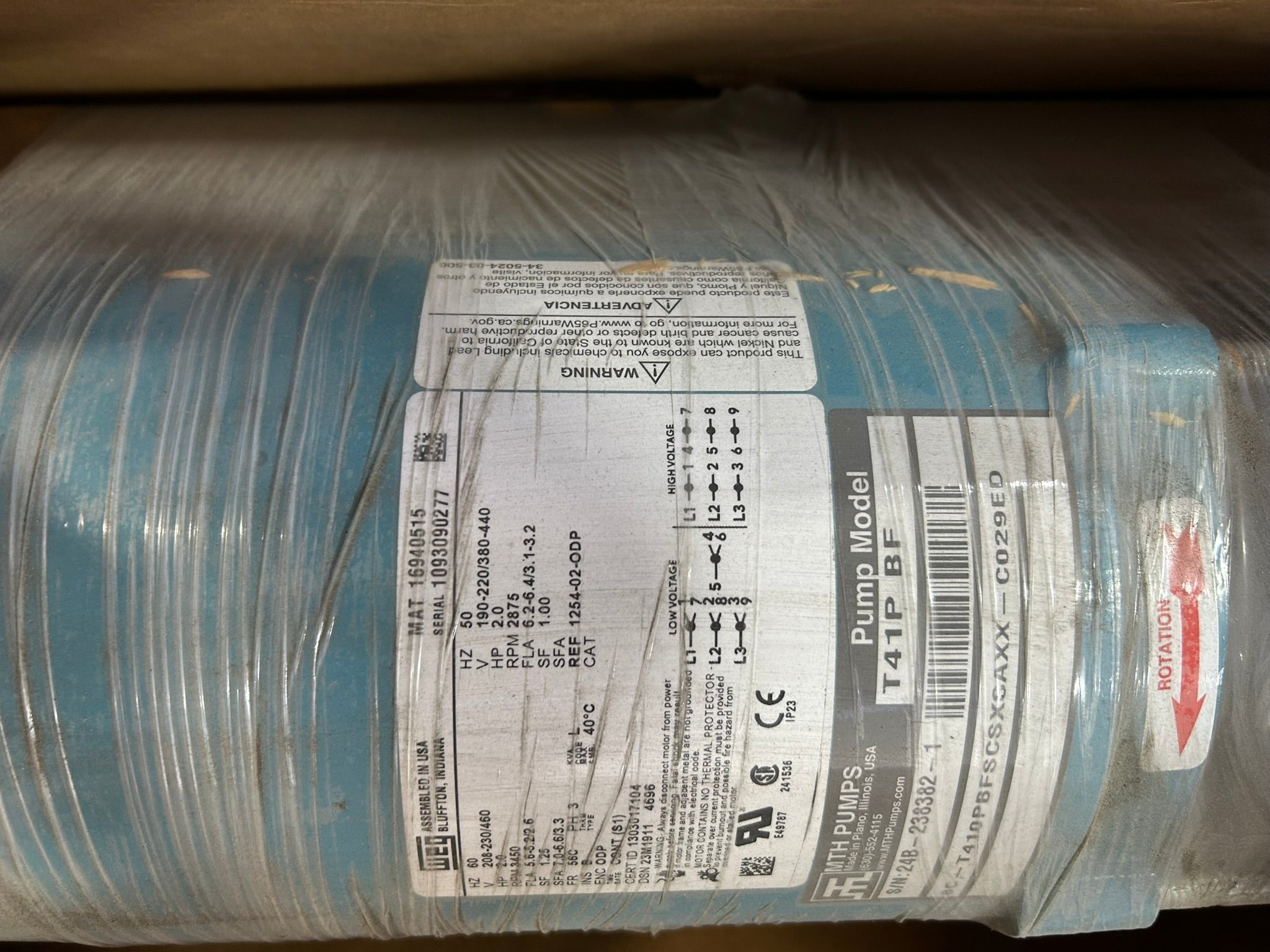 Weg 16940515 Electric Motor with MTH Pump T41P BF