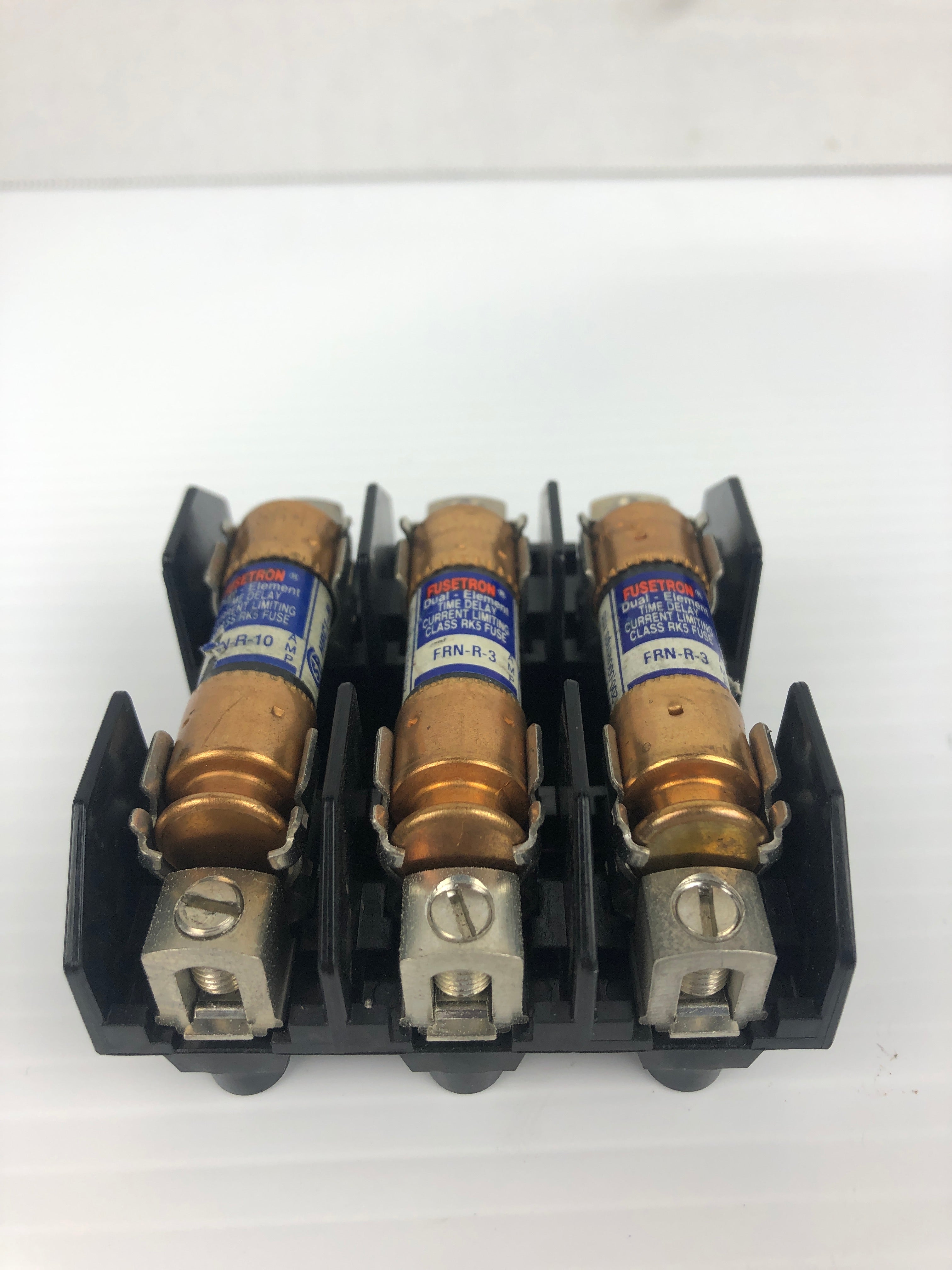 Marathon F30A3B Fuseholder with Fusetron FRN-R-3 Fuses FRN-R-10 250V 3A 10A