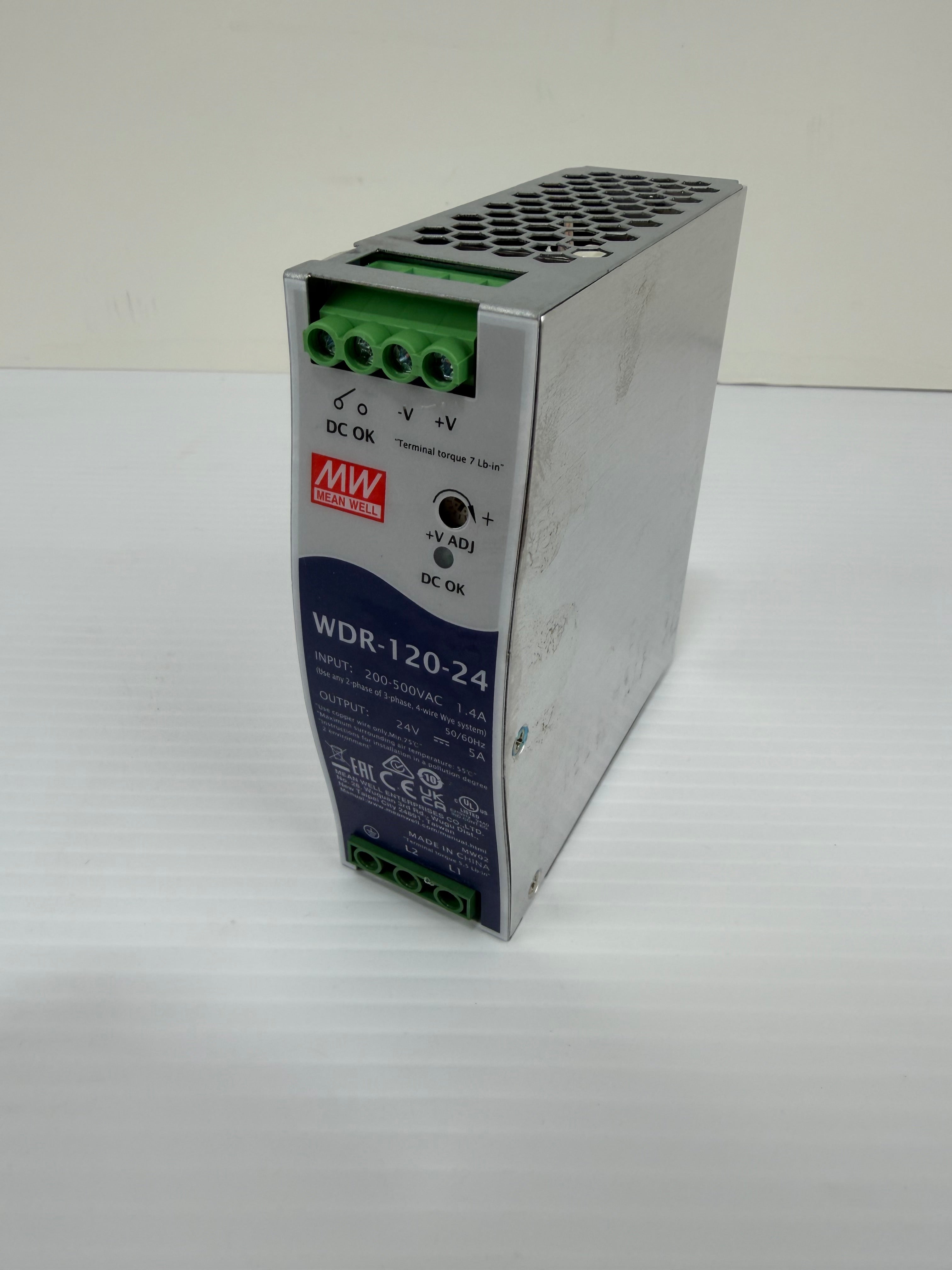 Mean Well Power Supply WDR-120-24 200-500 VAC 1.4 Amp