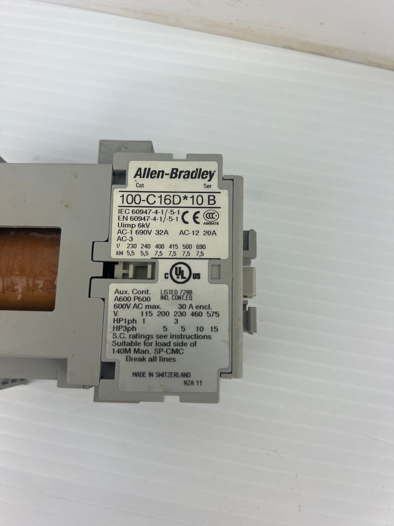 Allen-Bradley 100-C16D*10 Contactor Ser. B 690V 32A 3PH 6kV