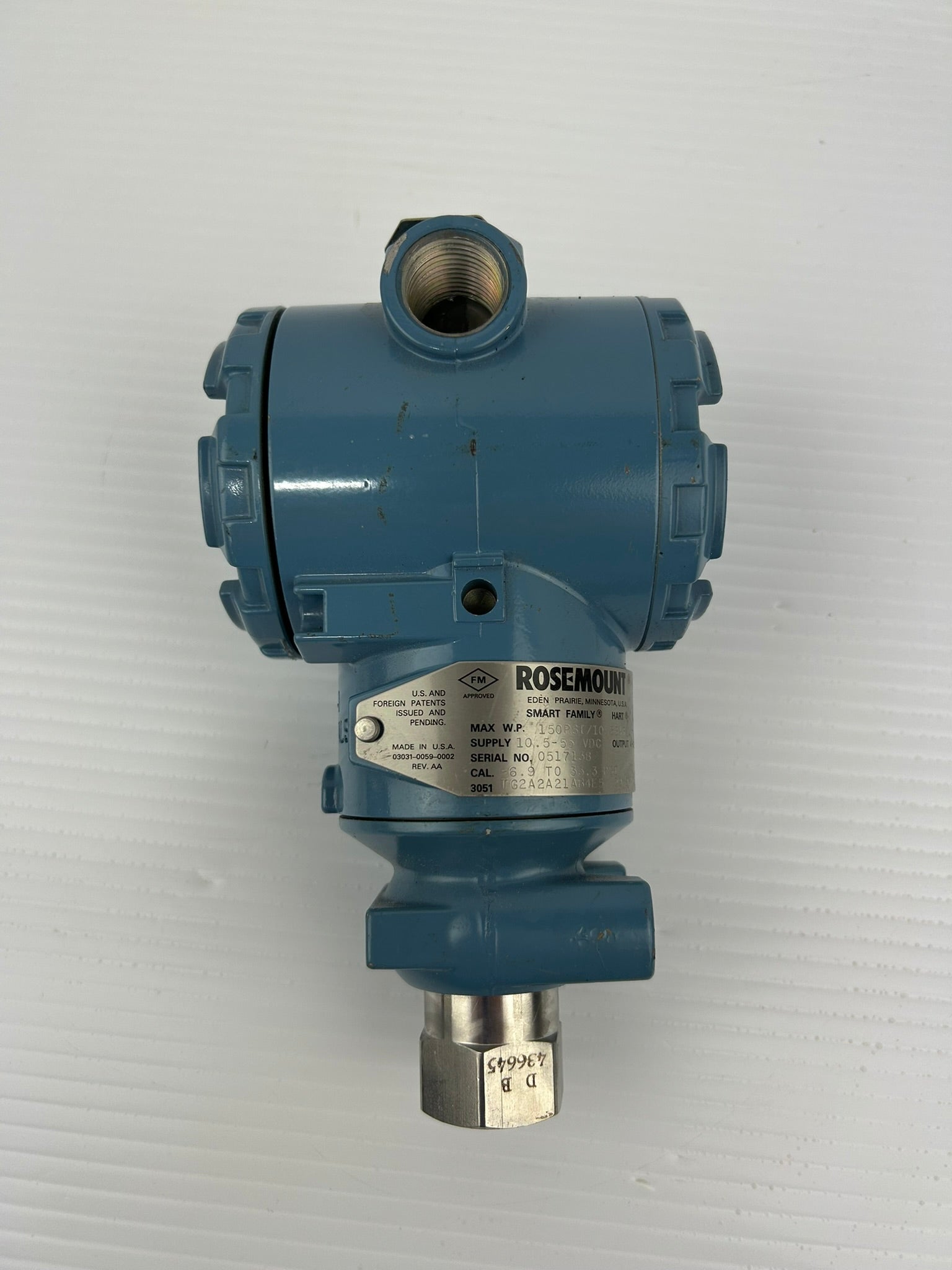 Rosemount Hart 3051TG2A2A21AB4E5 Pressure Transmitter 150PSI 10.3 bar