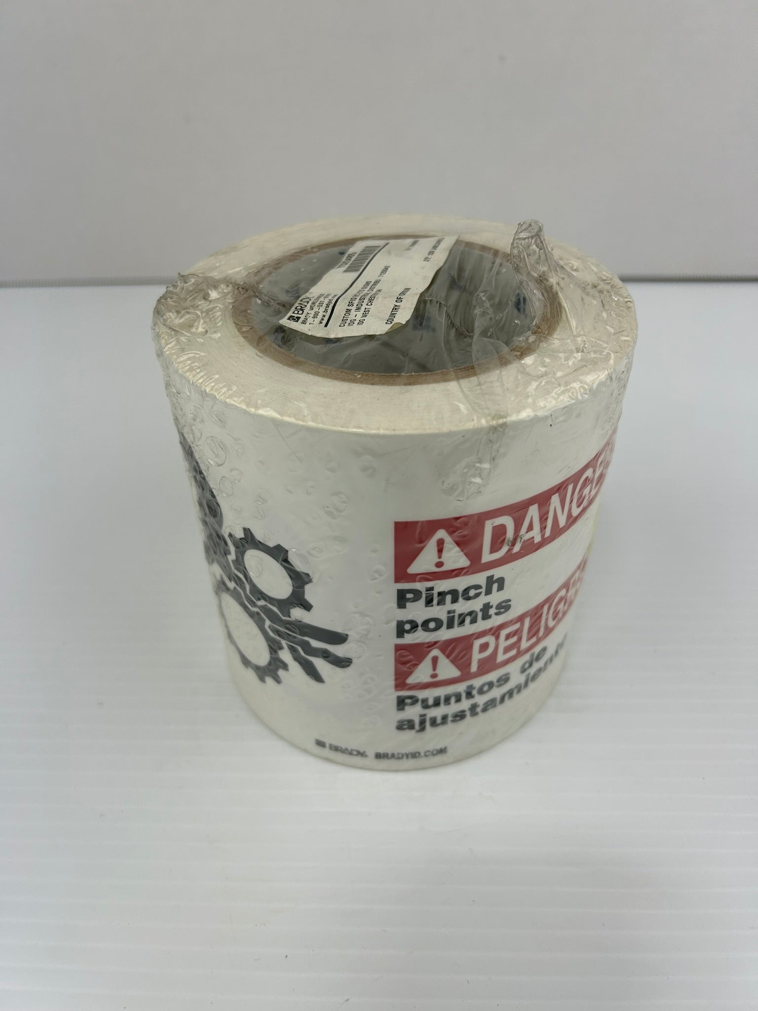Brady 7" x 5" Red and Black Pinch Points Stickers Roll of 100 Y525485