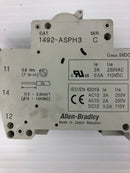 Allen-Bradley 1492-SP1B020 Circuit Breaker 2A with 1492-ASPH3 Auxiliary Contact