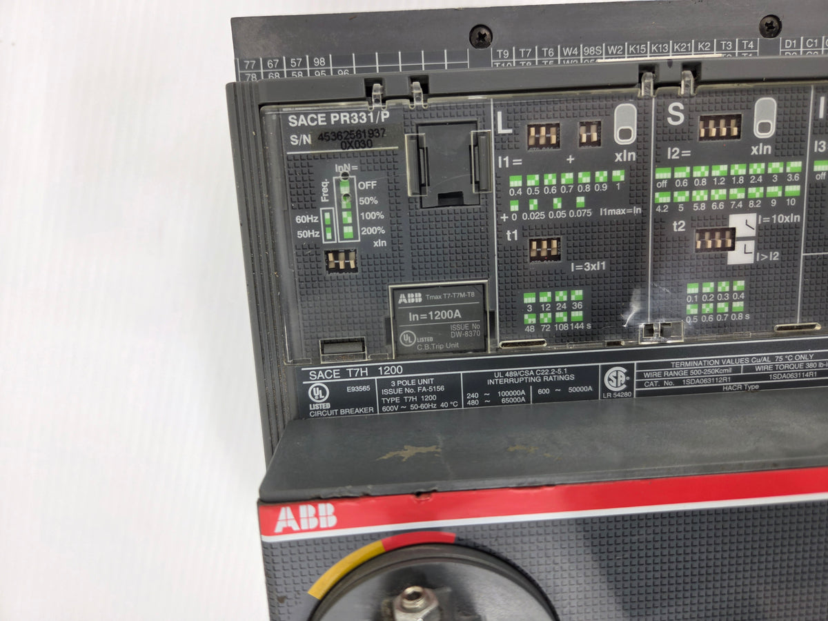 ABB SACE Tmax T7H 1200 Molded Case Circuit Breaker 1200A PR331/P BF41148605