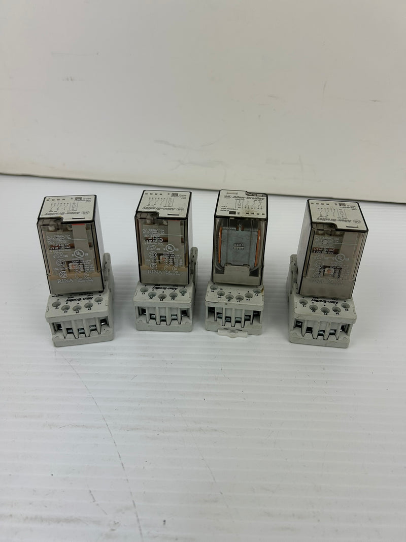 Allen Bradley 700-HA33A1 Relay Series D with Base 700-HN101 Ser. D - Lot of 4