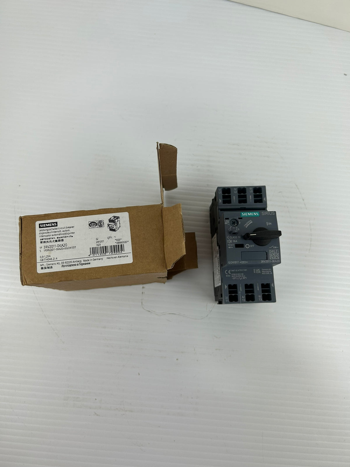 Siemens 3RV2011-0KA20 Circuit Breaker 0.9-1.25A