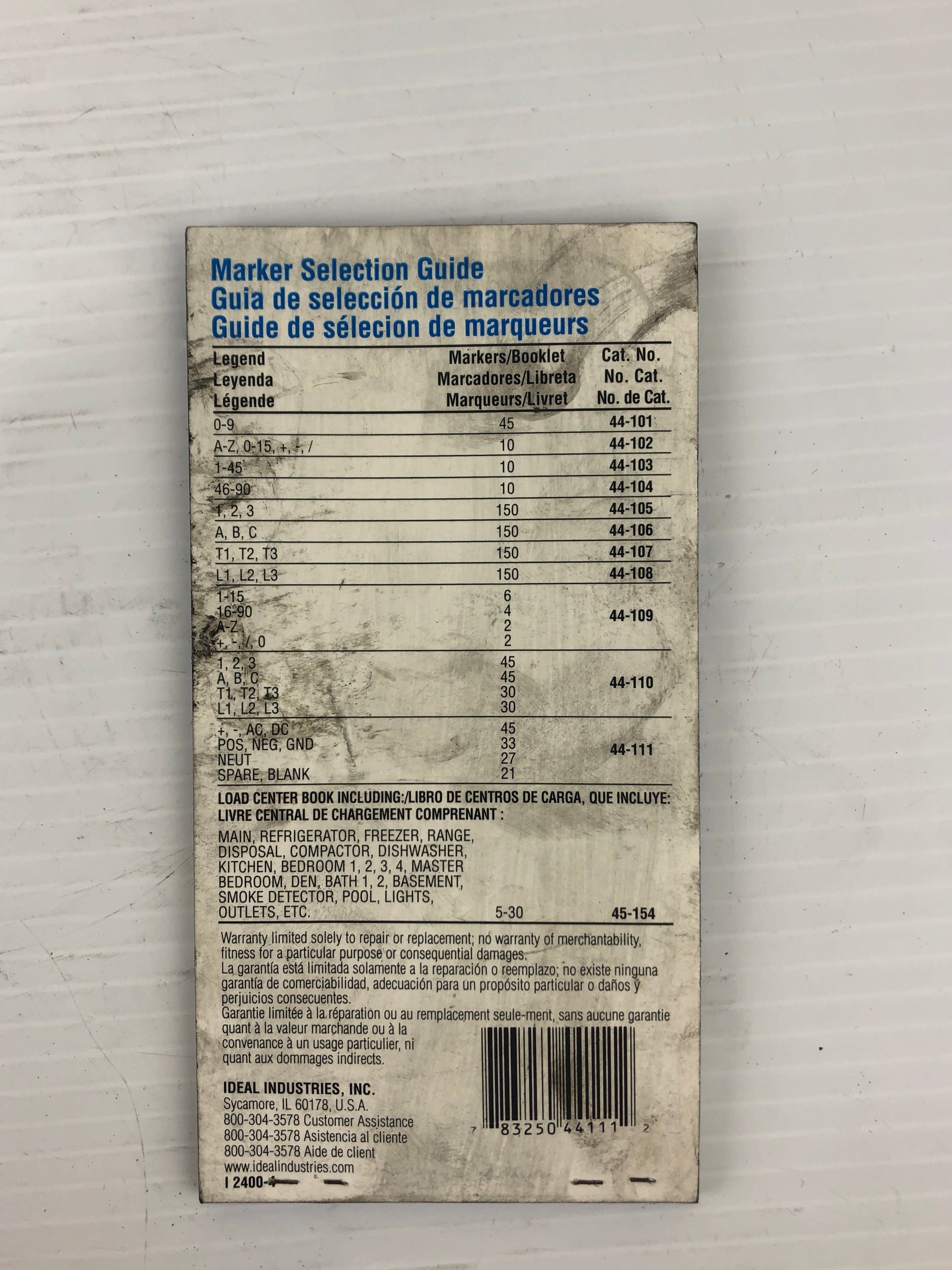 Ideal 44-111 Wire Marker Booklet