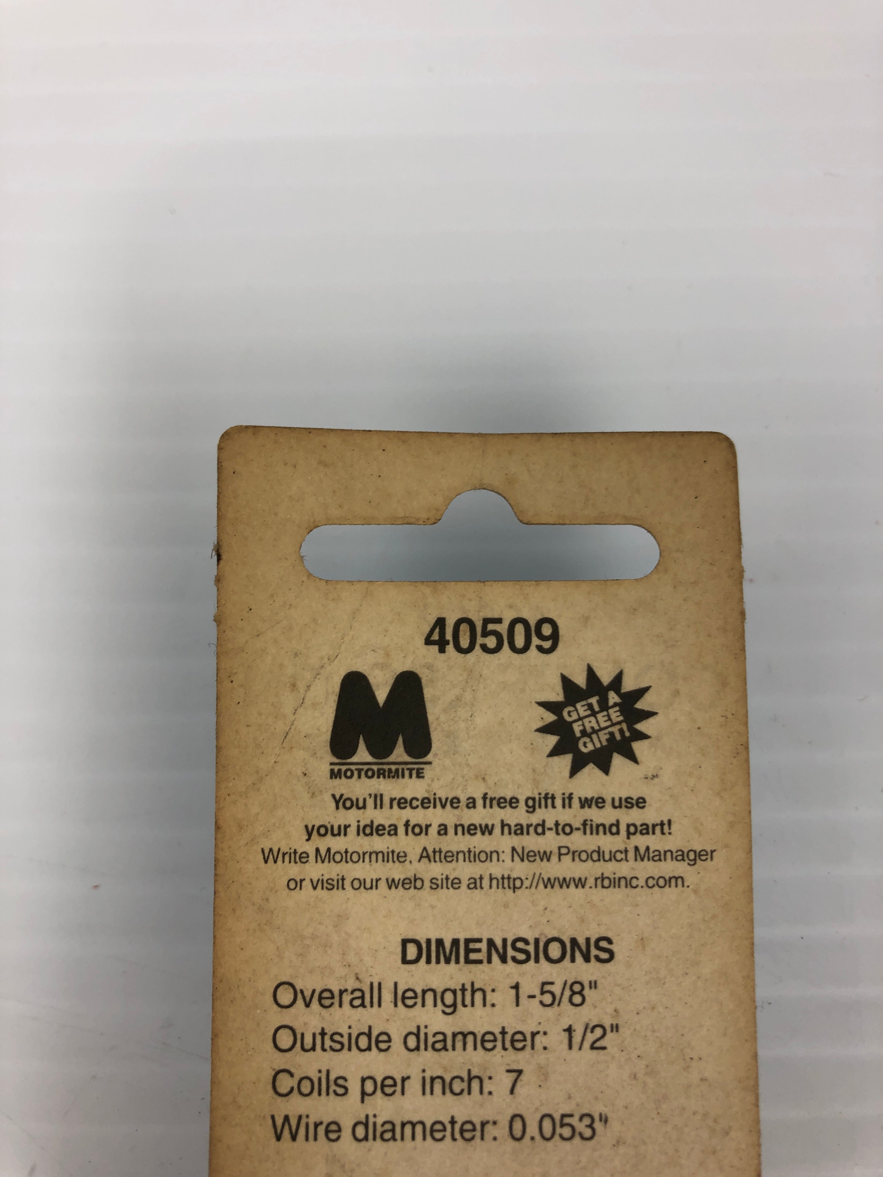 Spring-Tite 40509 Compression Spring - 1-5/8" x 1/2" x 0.053"