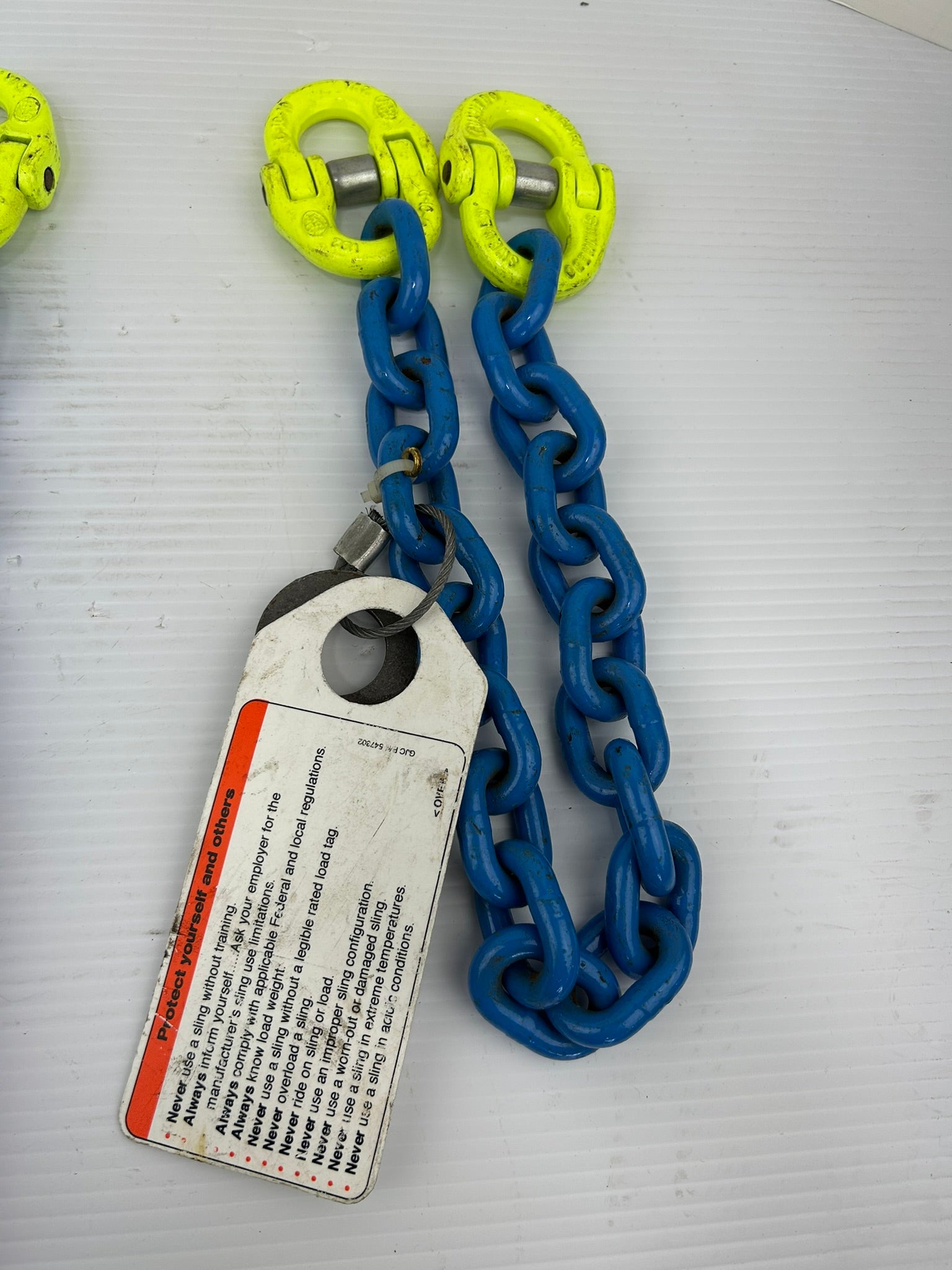 3/8" Grade 100 Alloy Chain Sling 11,300 LB WLL Single Leg Locking Hooks Lot of 3