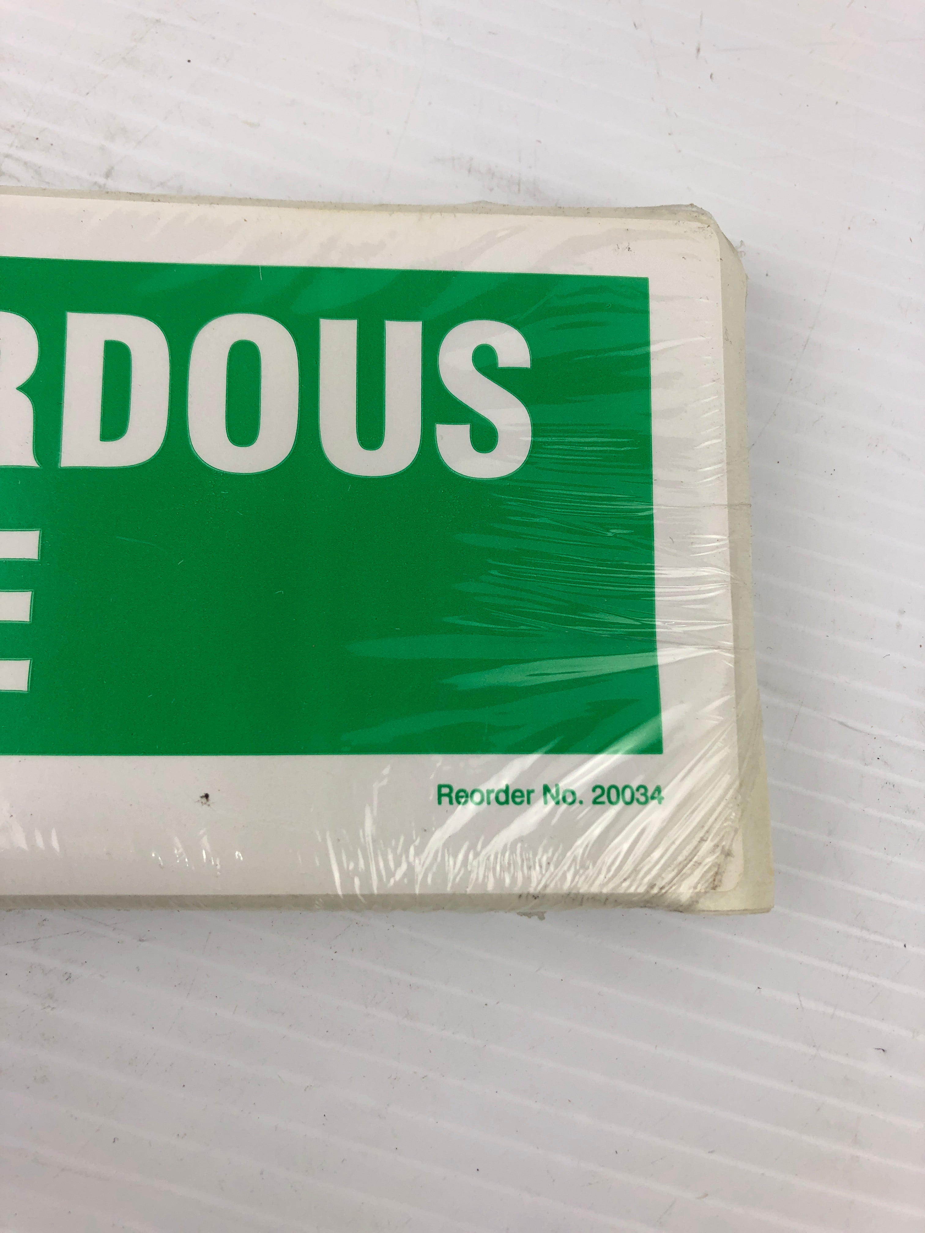 Lab Safety Supply 20034 Green & White NON-HAZARDOUS WASTE Sticker - Lot of 100