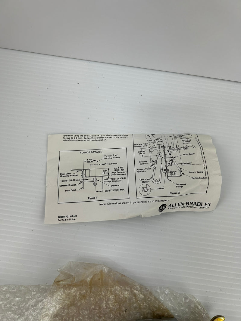 Allen Bradley ON/OFF Short Operating Handle for Flange Operation