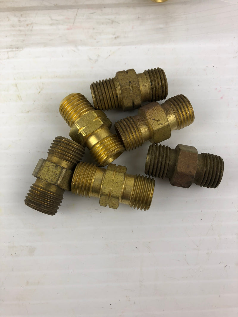 Hex Nipple Brass Pipe Fitting 1/4" ID - Lot of 6