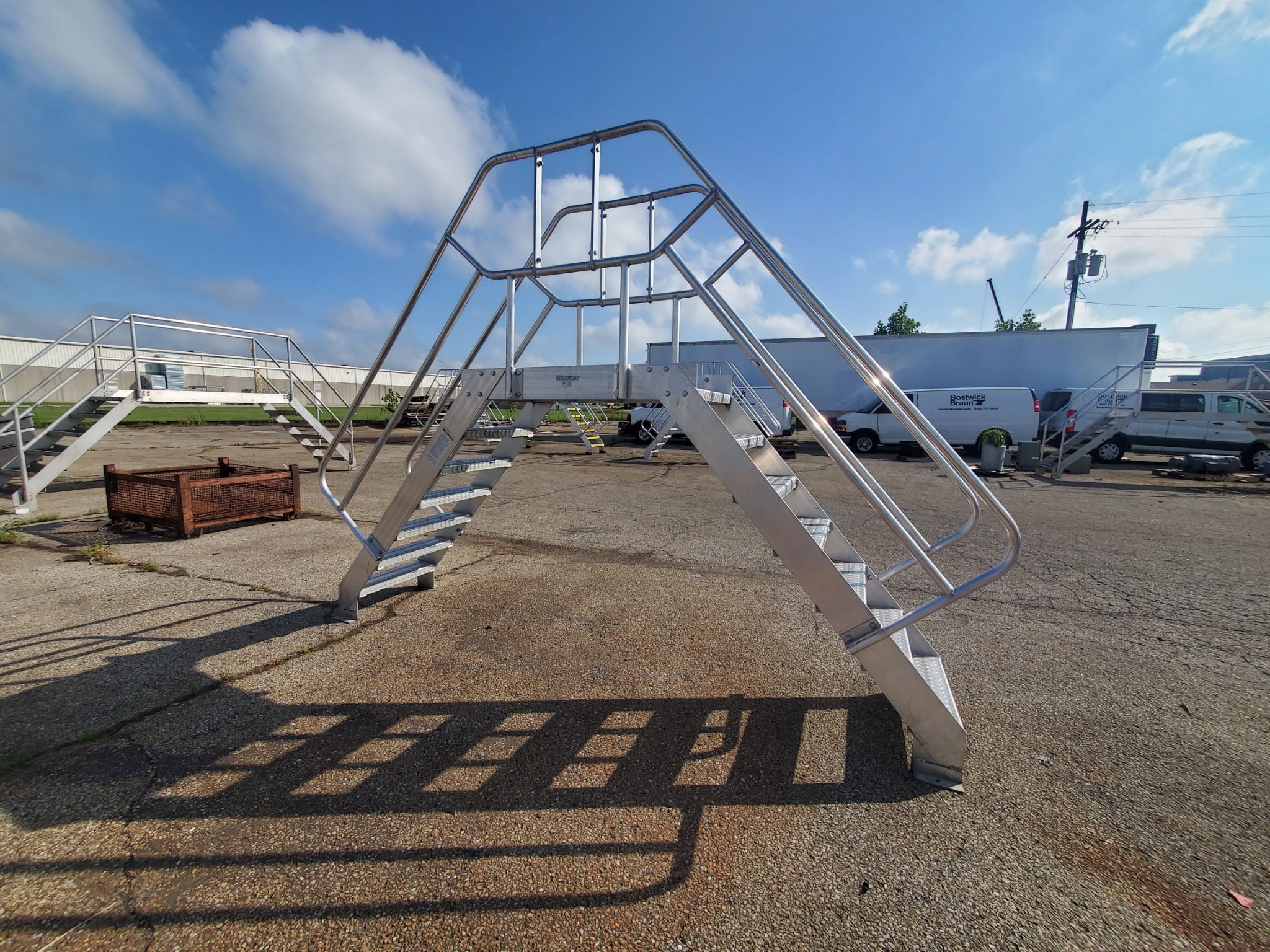Cotterman Aluminum Crossover Bridge Ladder Platform Stairs & Handrails 131" L