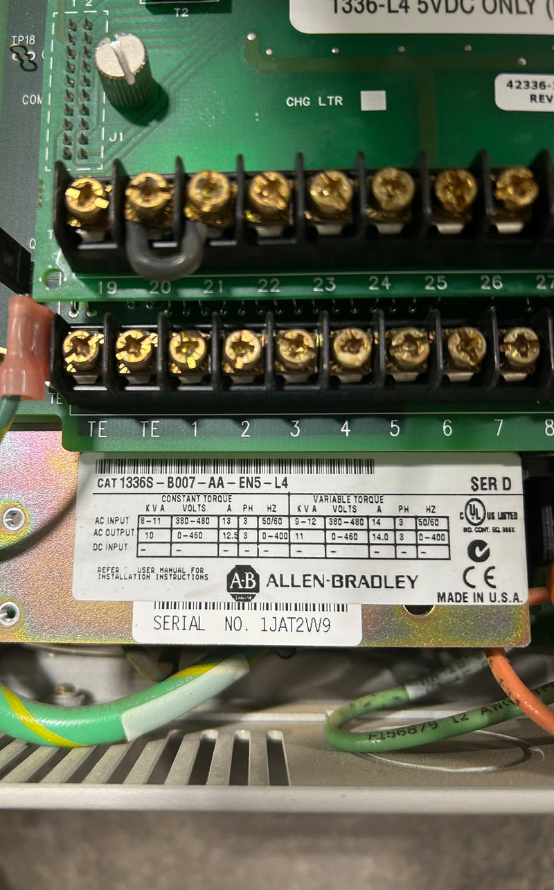 Allen-Bradley 1336S-B007-AA-EN5-L4 Drive Ser D 380-480V 8-11kVA 13A 3PH 50/60Hz