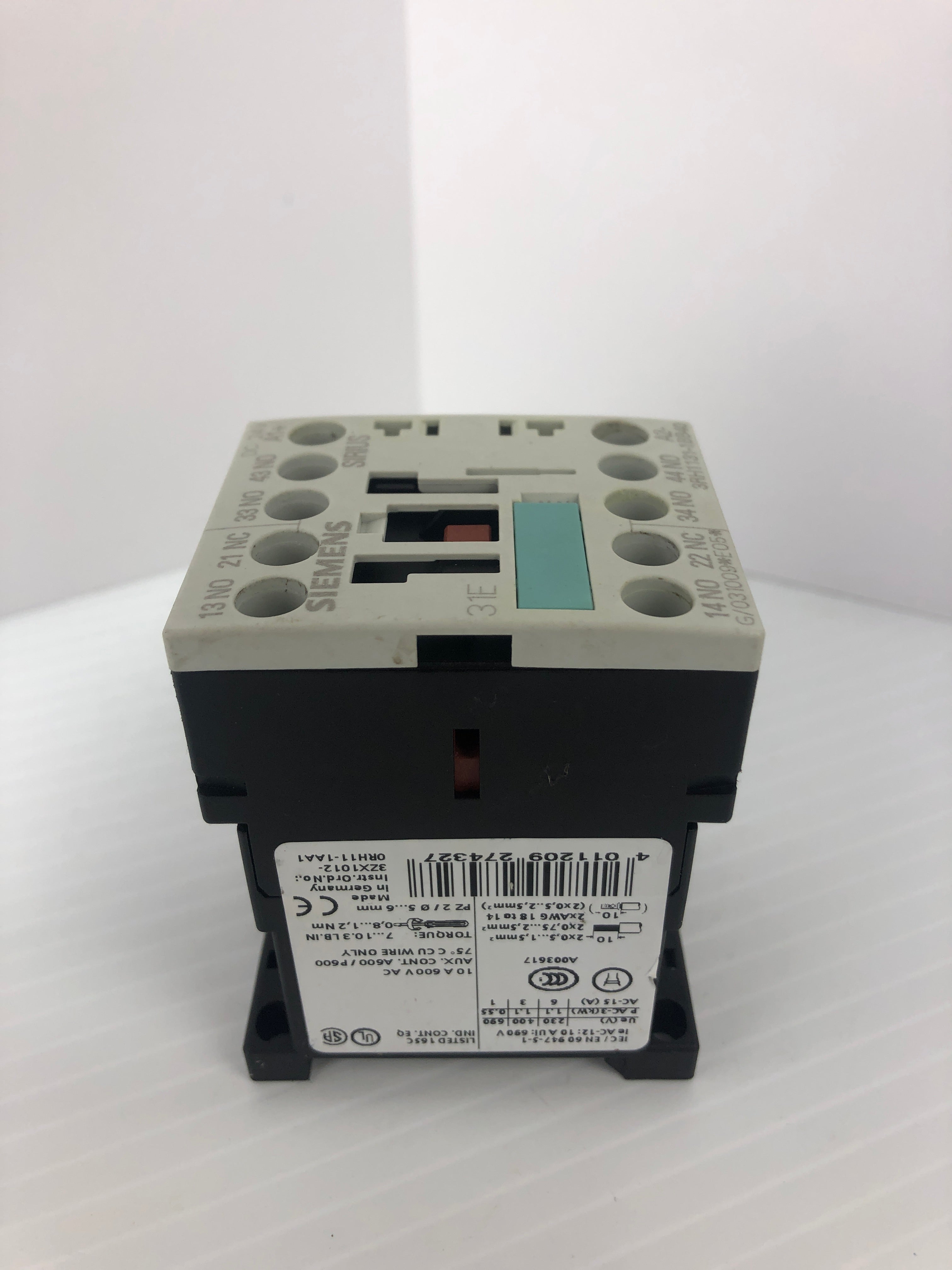 Siemens 3RH1131-1BB40 Contactor 31E 24V 15A