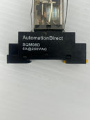 Automation Direct QM2N1-A120 Relay 120VAC 5A With SQM08D Base 250VAC - Lot of 3