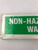 Lab Safety Supply 20034 Green & White NON-HAZARDOUS WASTE Sticker - Lot of 100