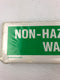 Lab Safety Supply 20034 Green & White NON-HAZARDOUS WASTE Sticker - Lot of 100