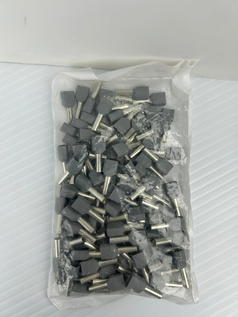 Panduit FTD81-12-C Pan-Term Grey Covered Ferrules - 5 Bags of 100 (500 Total)