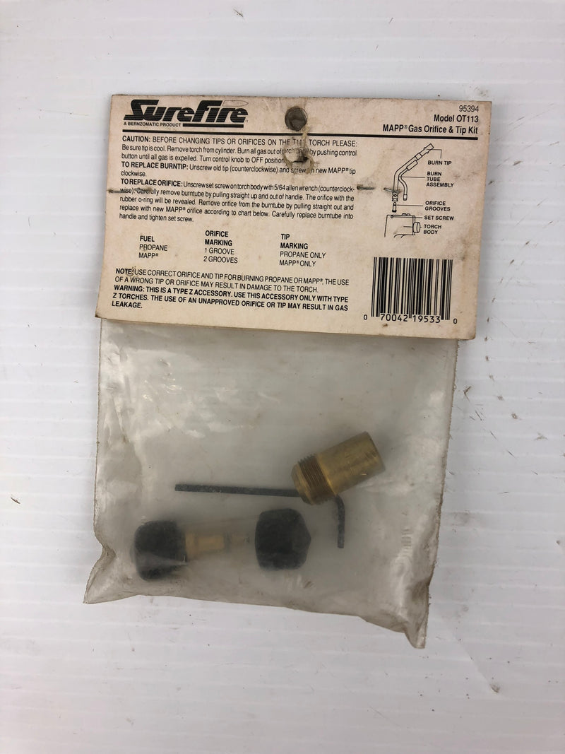 SureFire OT113 MAPP Gas Orifice and Tip Kit - For Use with T111 Propane Torches