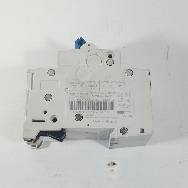 Allen-Bradley 1492-SPM2C100 Circuit Breaker Series D 10A 2-Pole