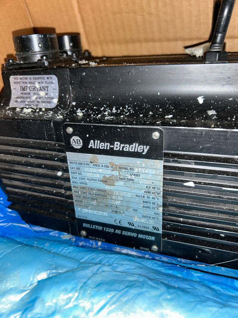 Allen-Bradley 1326AB-B520E-21 AC Servo Motor 155324 Series C 2.85kW 3000 RPM