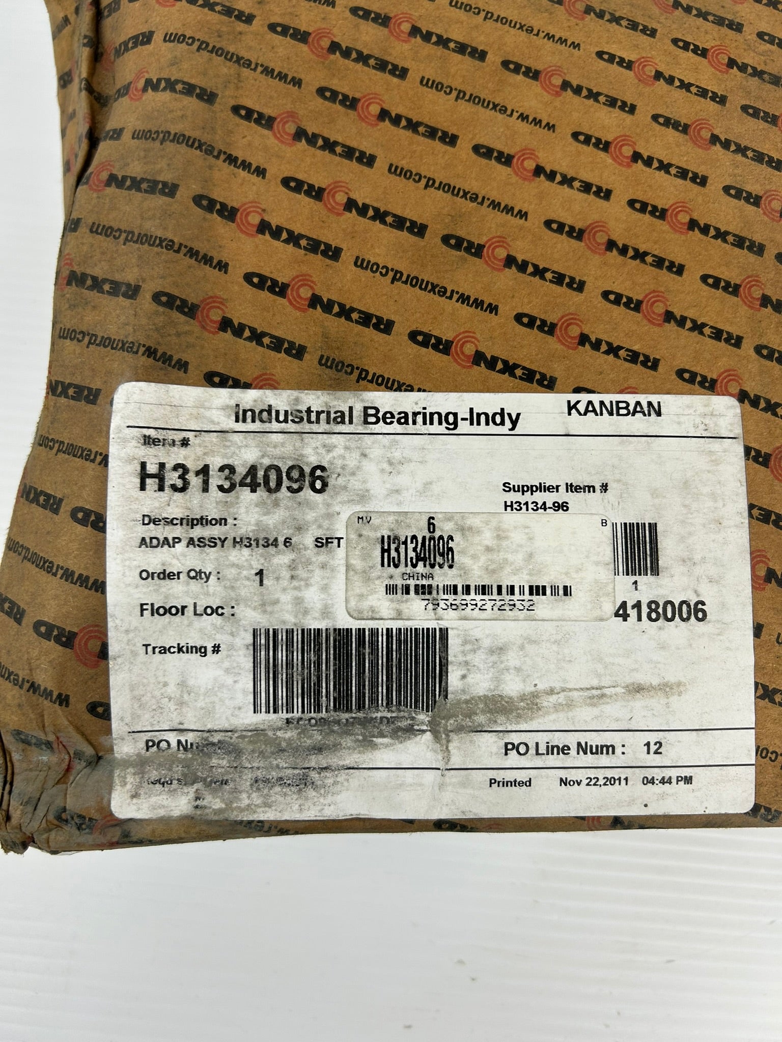 Rexnord H3134096 6" Bearing Adapter Assembly 122mm Sleeve Length KBZ H3134-96