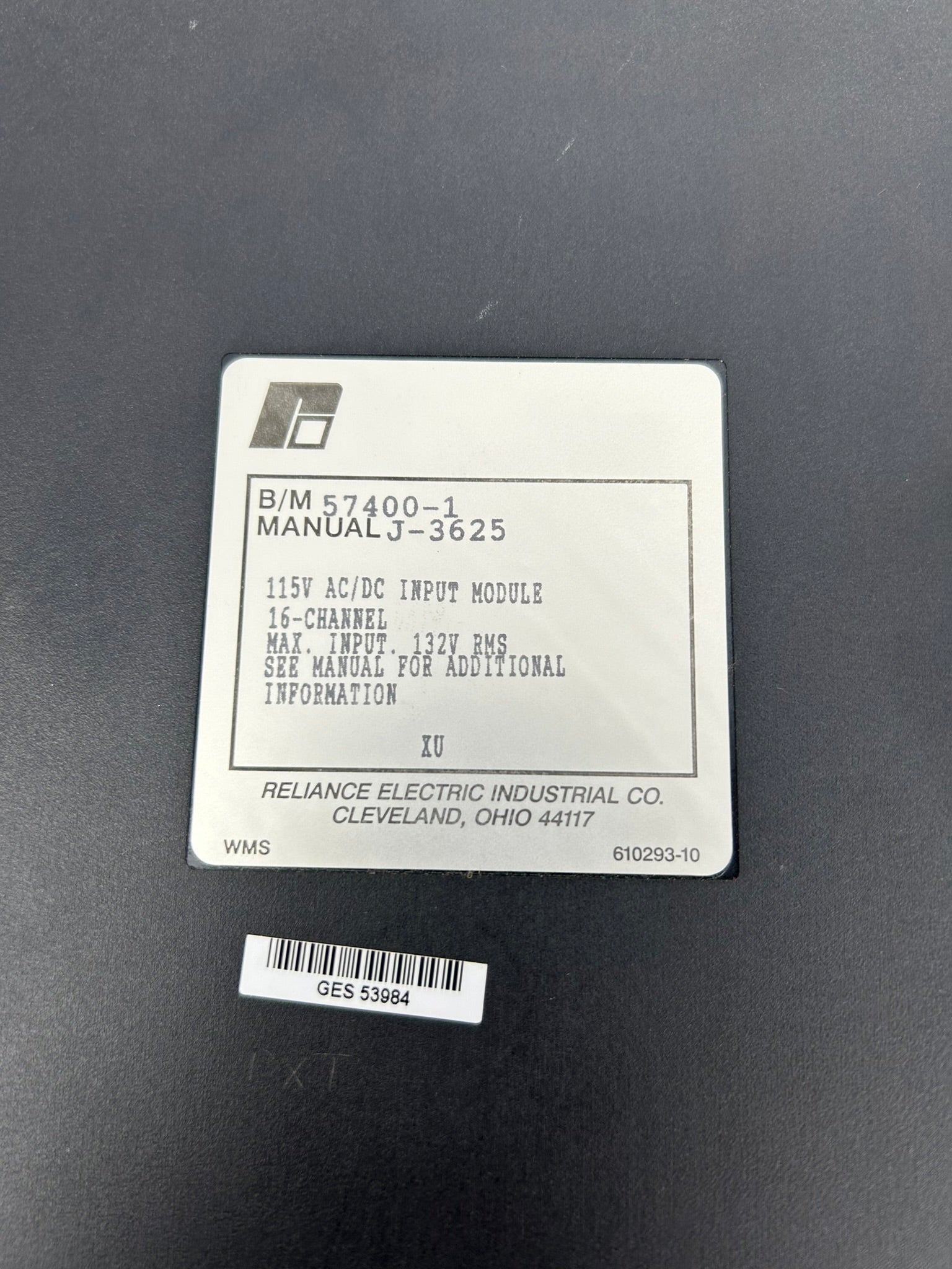 Reliance Electric 57400-1 115V AC/DC Input Module 57400-1 J-3625 16CH