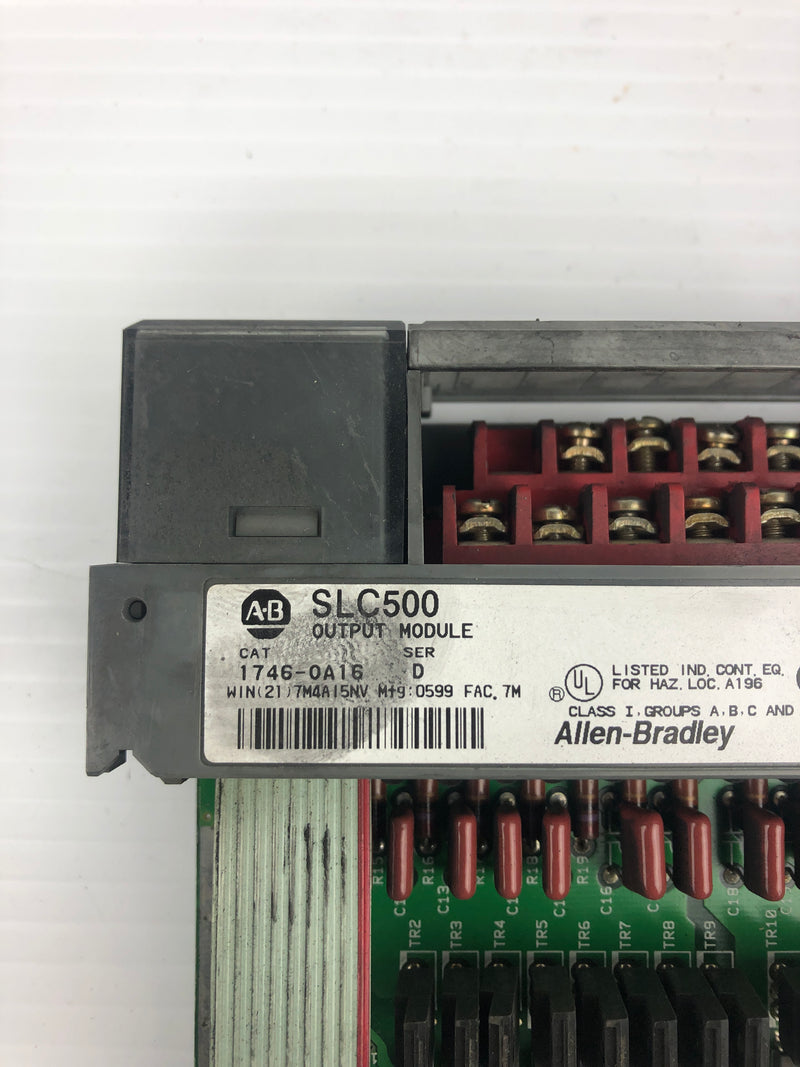 Allen Bradley 1746-0A16 Output PLC Module Series D SLC500