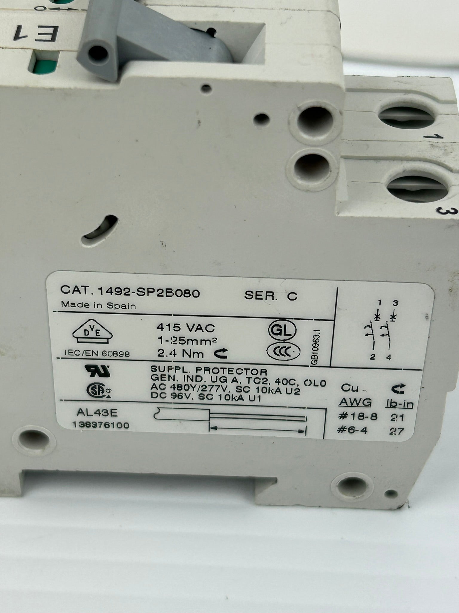 Allen-Bradley 1492-SP2B080 Circuit Breaker Series C 8A 2P - Lot of 3