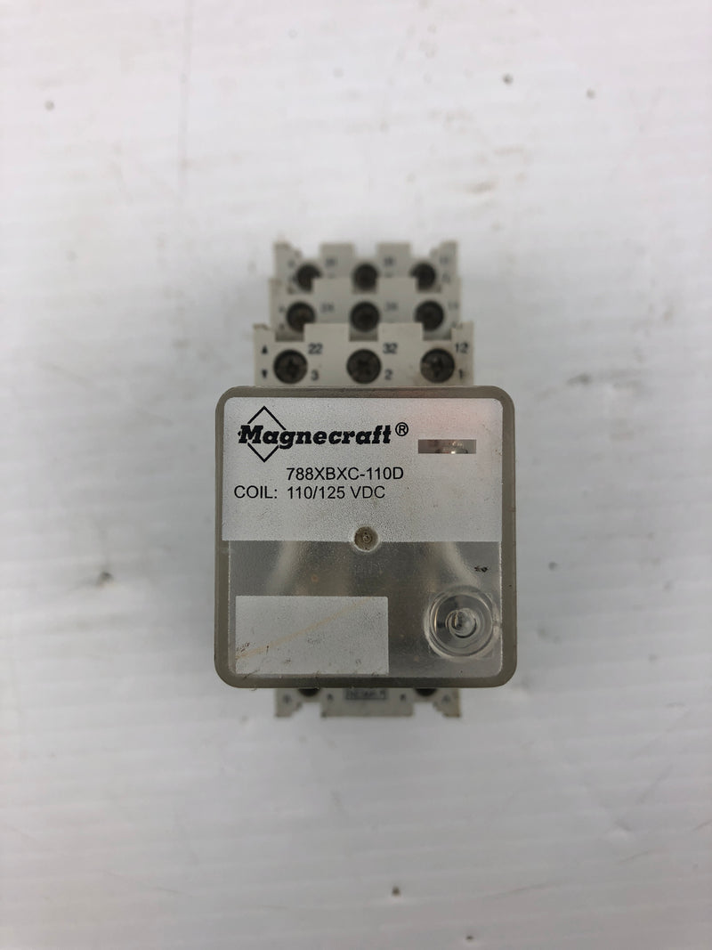 Magnecraft 788XBXC-110D Relay 16A 1/3HP With Base 70-788EL-11-1 25A 300V