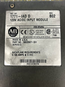 Allen Bradley 1771-IAD AC/DC Input Module Series D 120V 0.195A 5VDC